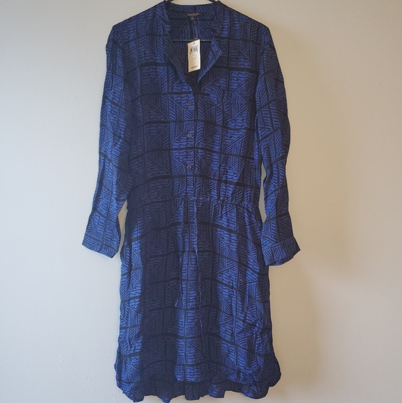 Lucky Brand Long Sleeve Tie-Waist Pocket Dress | L - Picture 3 of 6